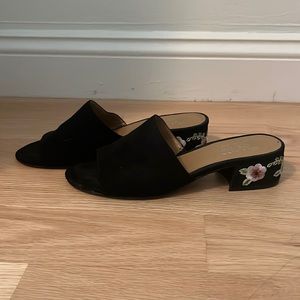 Franco Sarto Mule Embroidered Heels